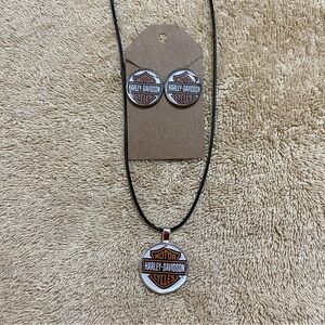 Harley Davidson Necklace and Earrings New